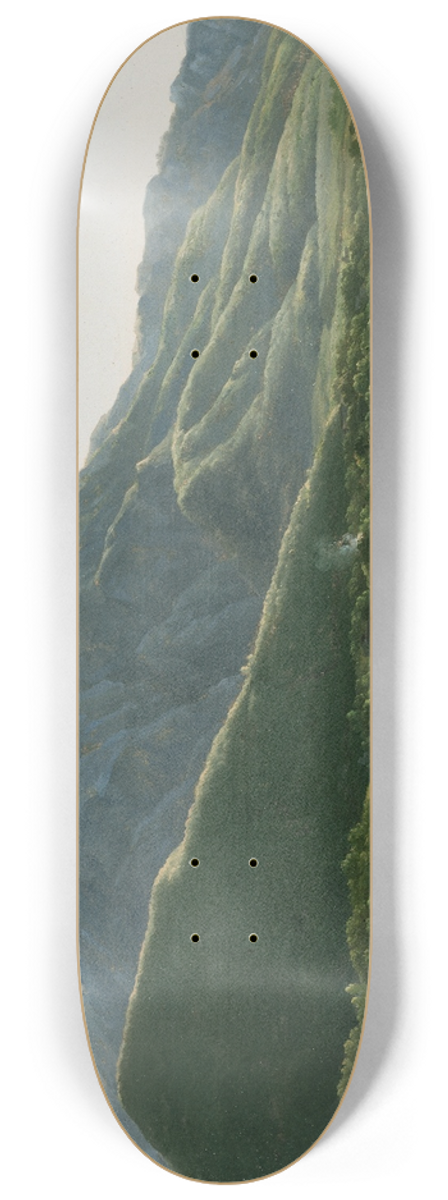 Jean-Joseph-Xavier Bidauld - View of Bridge and the Town of Cava, Kingdom of Naples 8.25 inch art skate deck