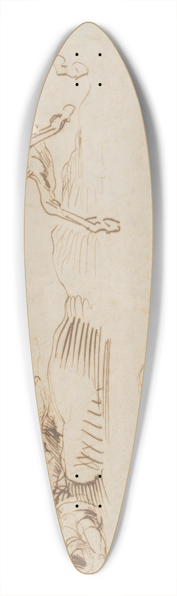 Eugne Delacroix - Fallen Warriors and a Runaway Horse 39.3 inch art pintail longboard deck