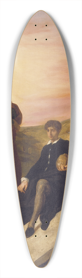Eugne Delacroix - Hamlet and Horatio at the Cemetery 39.3 inch art pintail longboard deck