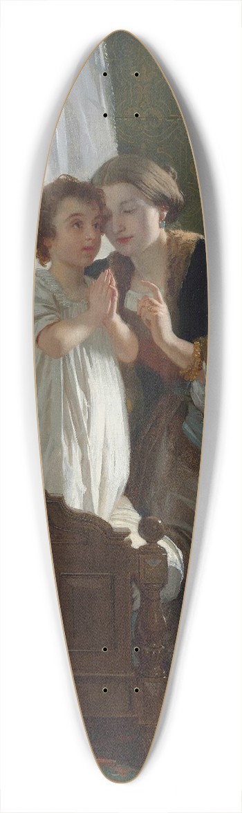 Eugne-Ernest Hillemacher - Bedtime Prayer 39.3 inch art pintail longboard deck