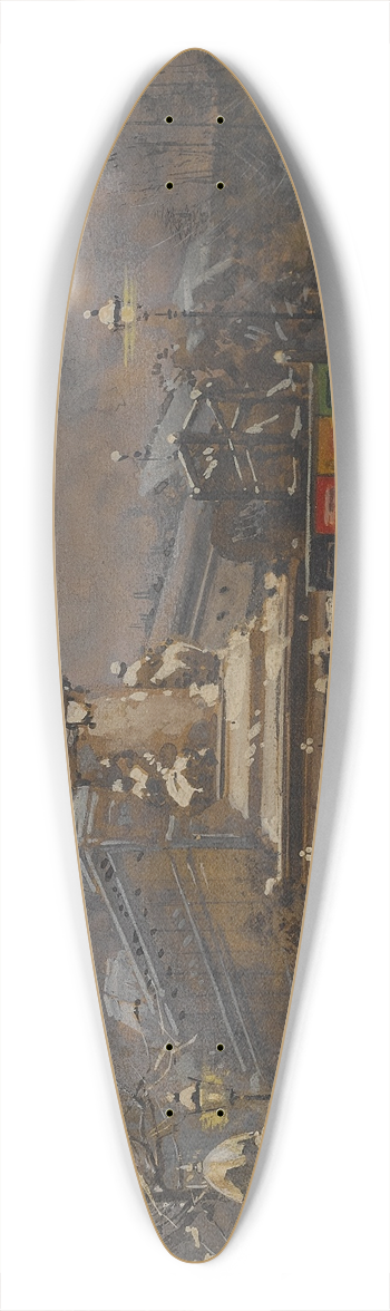 Eugne Galien-Laloue - Place de la Rpublique 39.3 inch art pintail longboard deck
