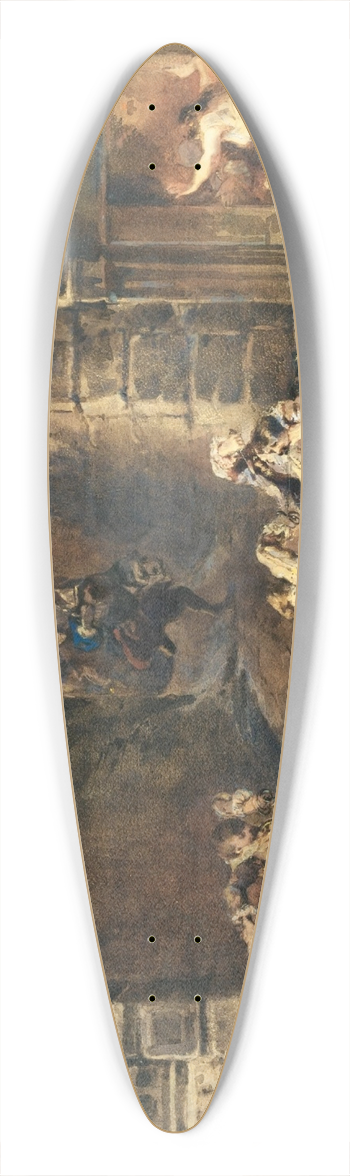 Eugne Isabey - La rixe 39.3 inch art pintail longboard deck