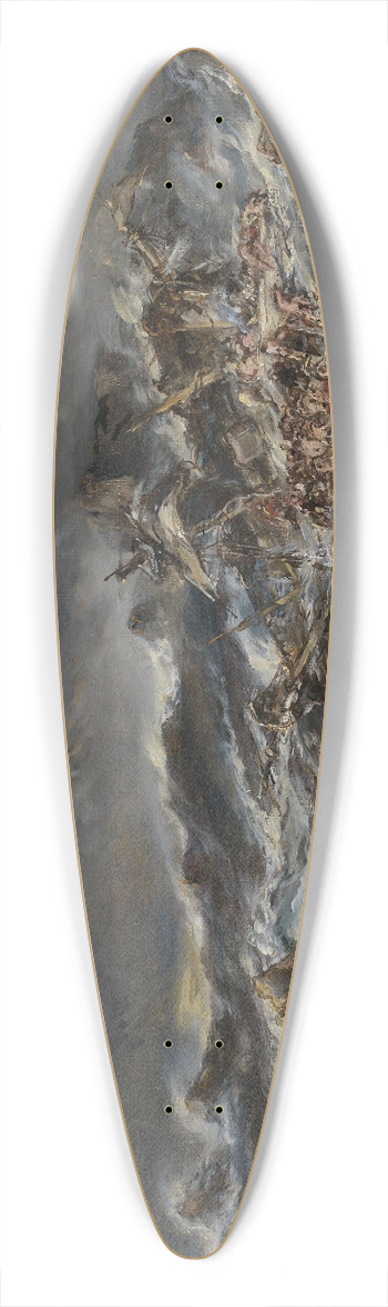 Eugne Isabey - Shipwreck 39.3 inch art pintail longboard deck