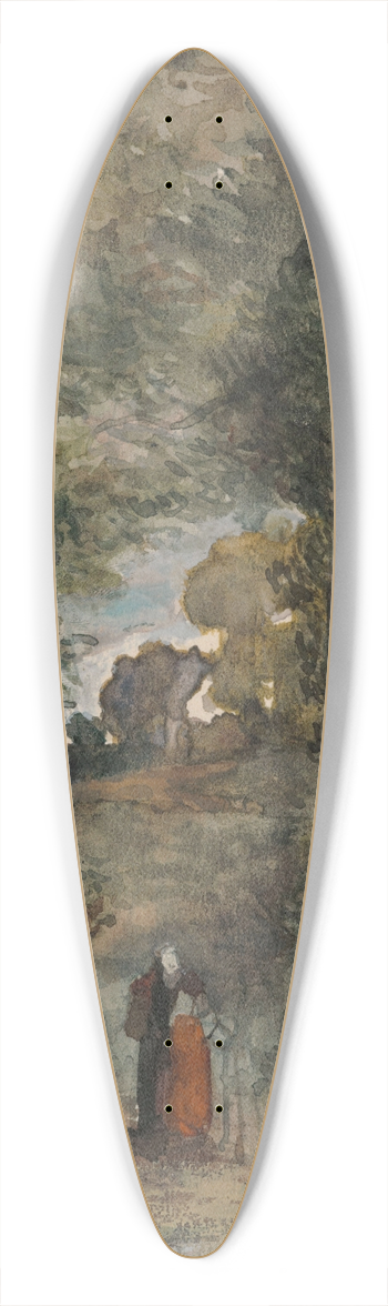 Eugne Smits - Forest Landscape with a Female Figure 39.3 inch art pintail longboard deck