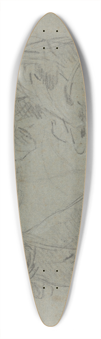 Eustache Le Sueur - Two Angels 39.3 inch art pintail longboard deck