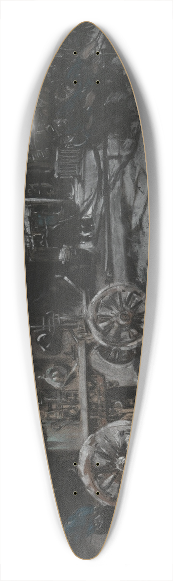 Everett Shinn - FireScene 39.3 inch art pintail longboard deck