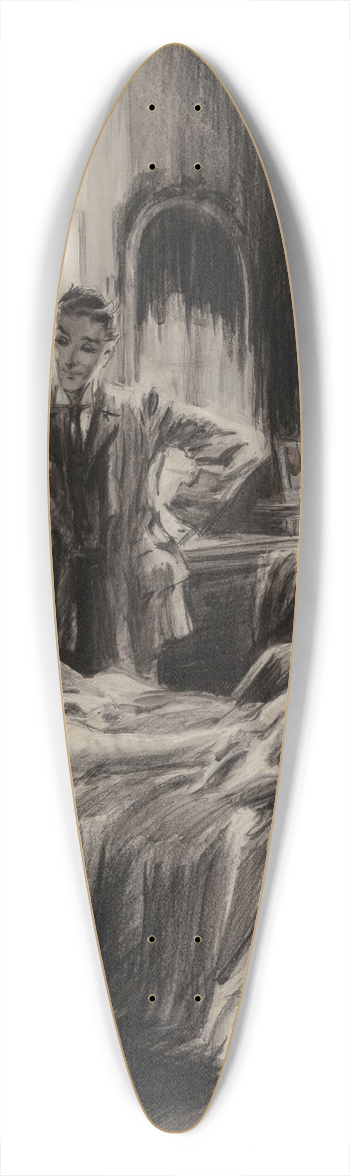 Everett Shinn - The Diamond Ring 39.3 inch art pintail longboard deck