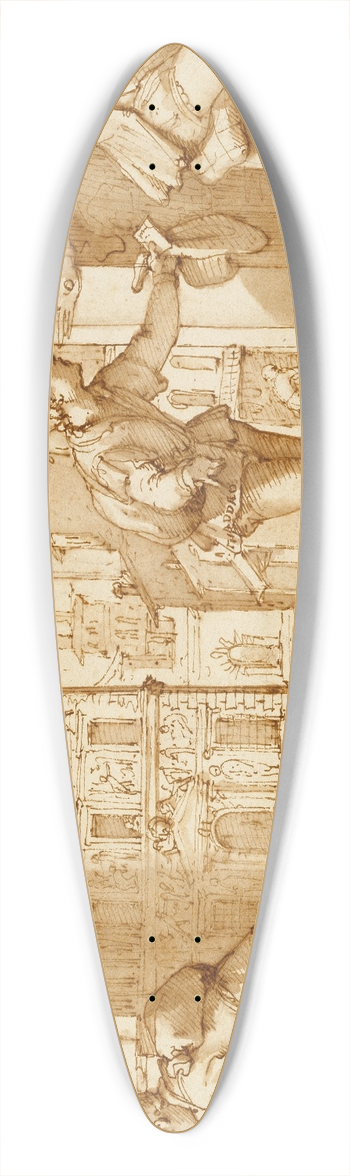 Federico Zuccaro - Taddeo Rebuffed by Francesco Il SantAngelo 39.3 inch art pintail longboard deck