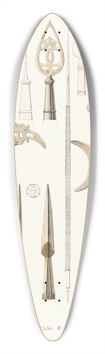 Fedor Grigoryevich Solntsev - Alebardy i kopia 39.3 inch art pintail longboard deck