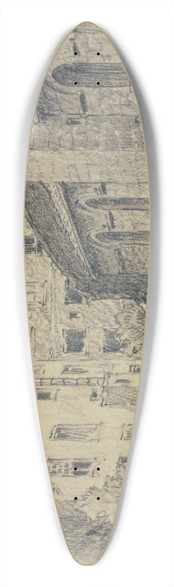 Ferdinand Boberg - Dans la cour de Saint-Julien-le-Pauvre 39.3 inch art pintail longboard deck