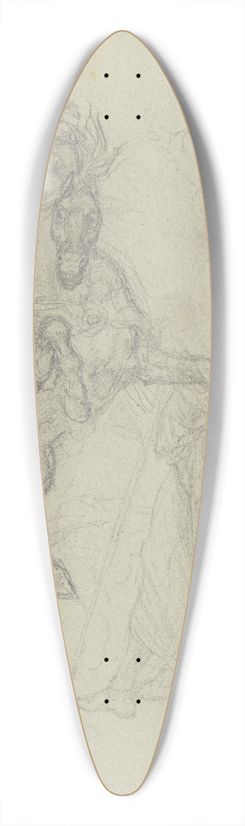Ferdinand Fellner - Ein mit der Streitaxt kmpfender Ritter 39.3 inch art pintail longboard deck