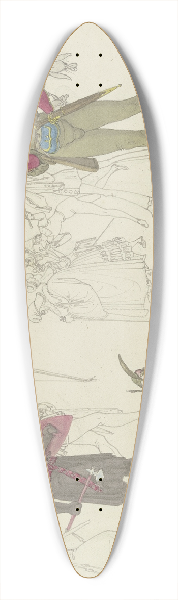 Ferdinand Fellner - Ein schwarzer Ritter, Bogenschtzen, ein Jger sowie Maskentrger 39.3 inch art pintail longboard deck