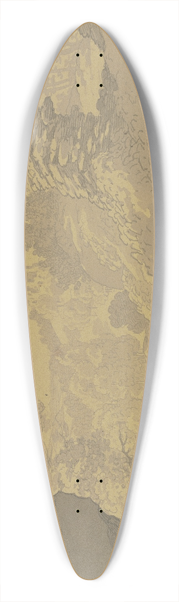 Ferdinand Fellner - Romantische Landschaft mit Hund 39.3 inch art pintail longboard deck