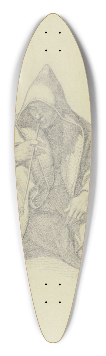 Ferdinand Fellner - Sitzender Raucher mit Kapuzenmantel 39.3 inch art pintail longboard deck