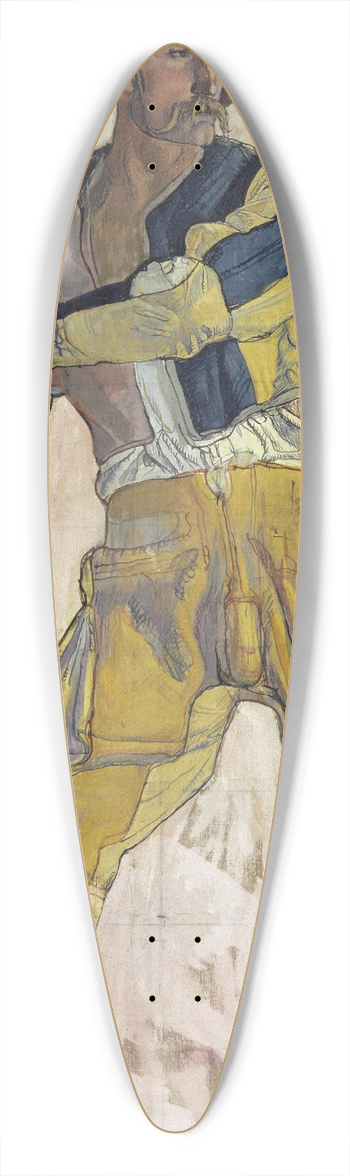 Ferdinand Hodler - Warrior with halberd 39.3 inch art pintail longboard deck