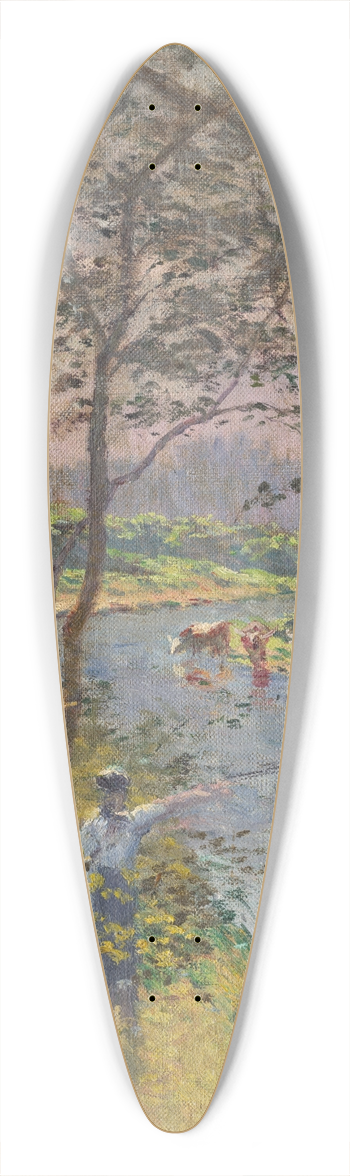 Ferdinand Katona - Landscape with a River and Cattle Watering 39.3 inch art pintail longboard deck