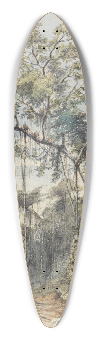 Ferdinand Keller - Farbige Baumstudie im Urwald an einem Weg 39.3 inch art pintail longboard deck