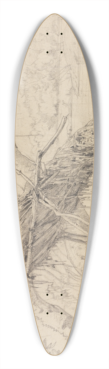 Ferdinand Keller - Fischerhtte am Parahyba 39.3 inch art pintail longboard deck