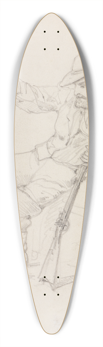 Ferdinand Keller - Sitzender Jger, einen erlegten Vogel haltend 39.3 inch art pintail longboard deck