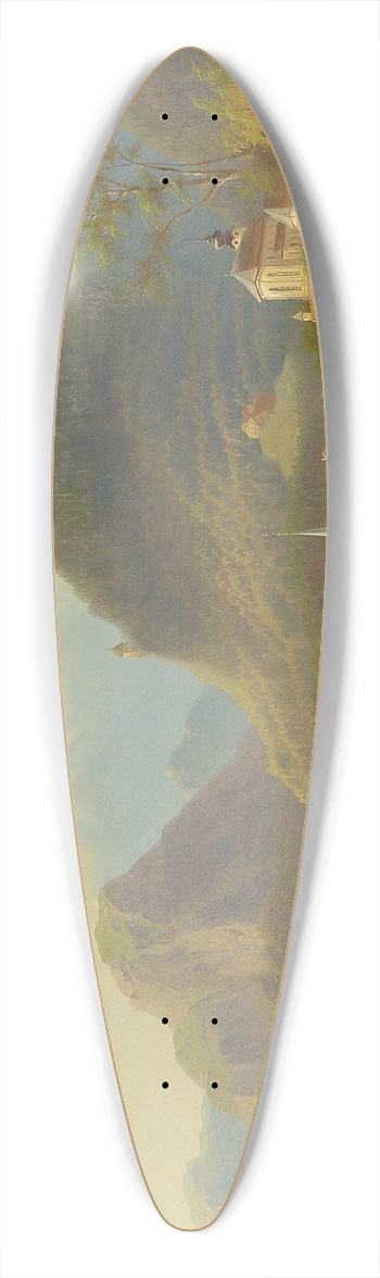 Ferdinand Lepie - View of Hallstatt 39.3 inch art pintail longboard deck