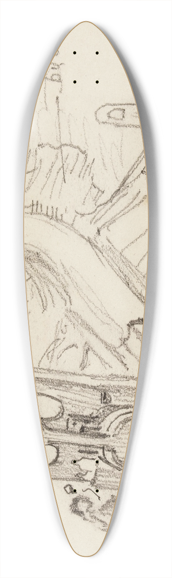 Fernand Cormon - Train sur les quais 39.3 inch art pintail longboard deck