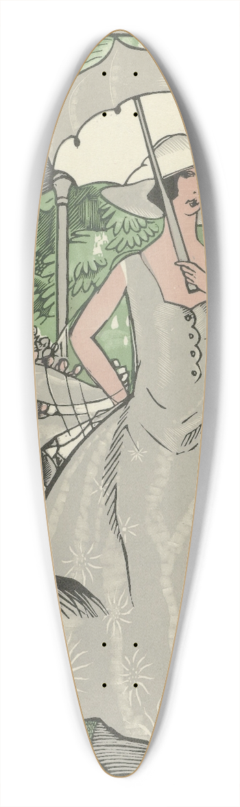 Fernand Simon - Aux Courses 39.3 inch art pintail longboard deck