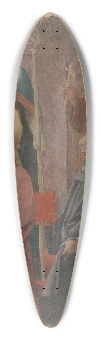 Filippo Lippi - Saints Augustine and Francis, a Bishop Saint, and Saint Benedict 39.3 inch art pintail longboard deck