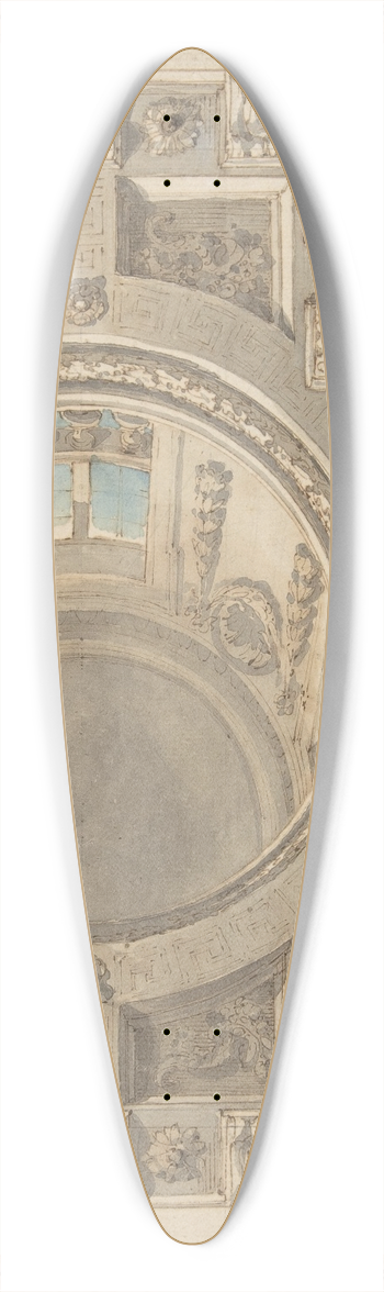 Flaminio Innocenzo Minozzi - Architectural Design for a Ceiling with a Dome 39.3 inch art pintail longboard deck