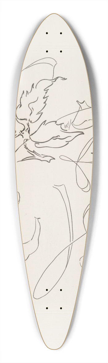 Flix Bracquemond - Assiette  gteau. 39.3 inch art pintail longboard deck