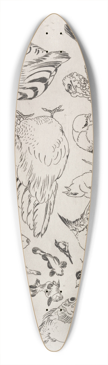 Flix Bracquemond - Dinner Service (Rousseau service); Ducks, fish, etc. (no. 12) 39.3 inch art pintail longboard deck
