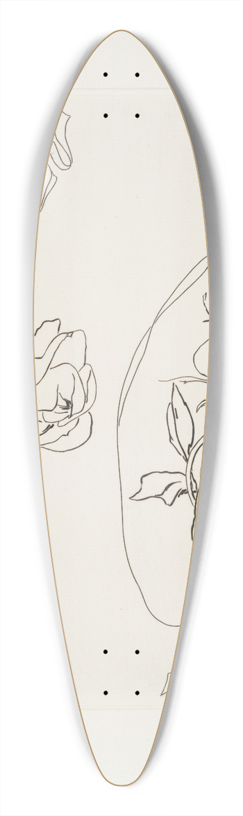 Flix Bracquemond - Lgumier ovale. 39.3 inch art pintail longboard deck