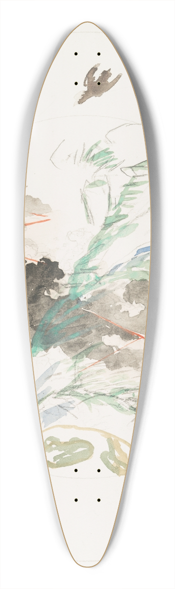 Flix Bracquemond - Lorage 39.3 inch art pintail longboard deck