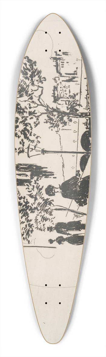 Flix Bracquemond - Notre-Dame. 39.3 inch art pintail longboard deck