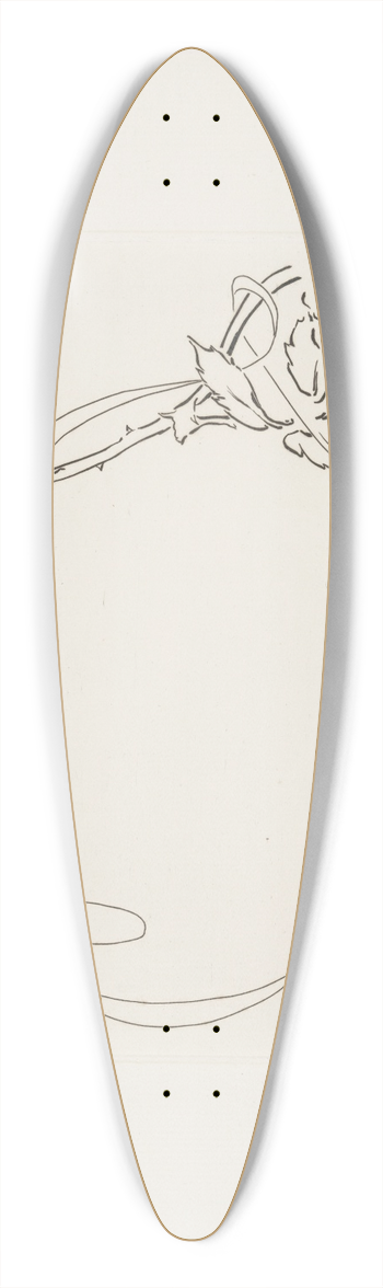 Flix Bracquemond - Plateau du sucrier rond. 39.3 inch art pintail longboard deck