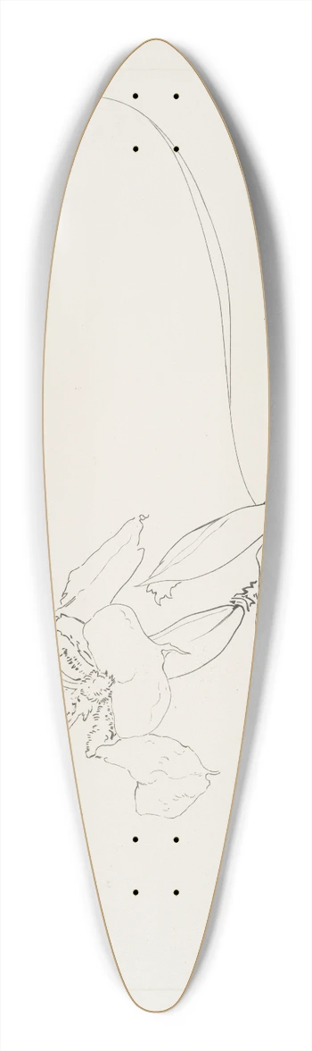 Flix Bracquemond - Plat rond (iris). 39.3 inch art pintail longboard deck