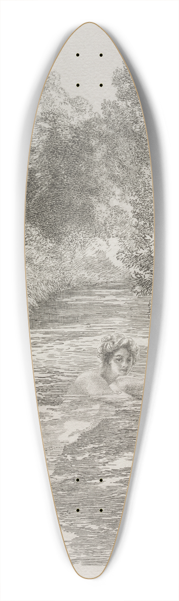 Flix Bracquemond - The Bather 39.3 inch art pintail longboard deck
