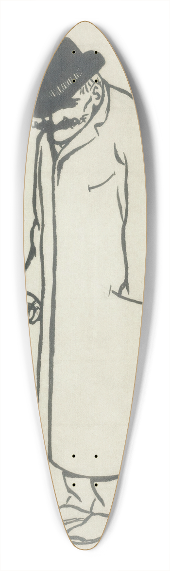 Flix Vallotton - A dead man talking 39.3 inch art pintail longboard deck