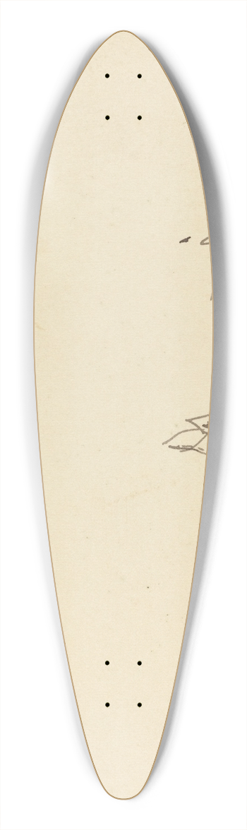 Flix Ziem - A Cove with a Sailboat 39.3 inch art pintail longboard deck