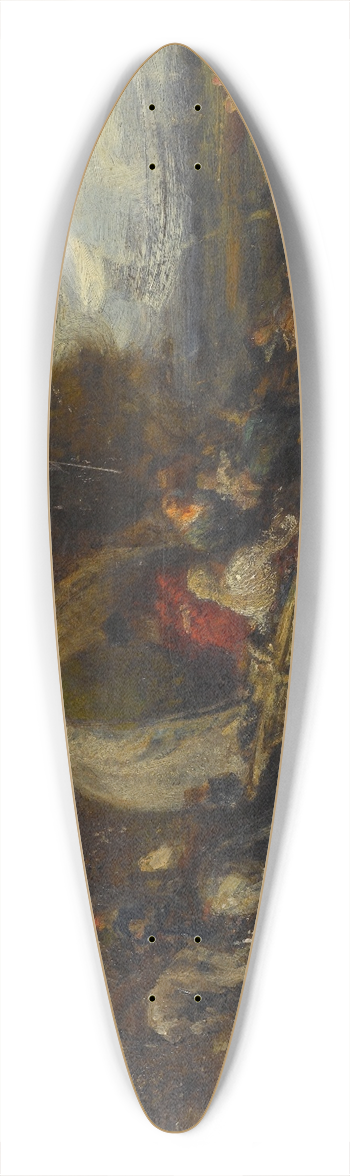 Flix Ziem - Le chariot 39.3 inch art pintail longboard deck
