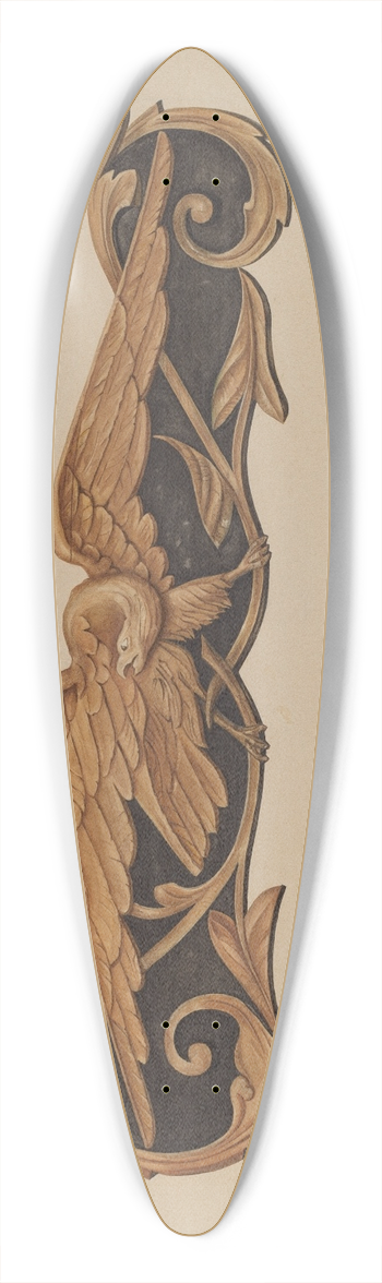 Flora Merchant - Stern Carving  Spread Eagle 39.3 inch art pintail longboard deck