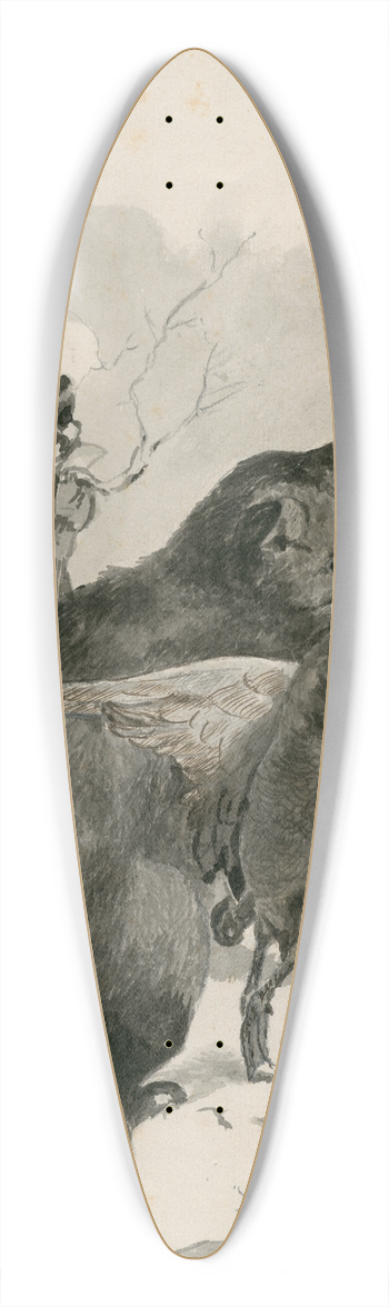 Floris Verster - A fox with a duck in his snout 39.3 inch art pintail longboard deck