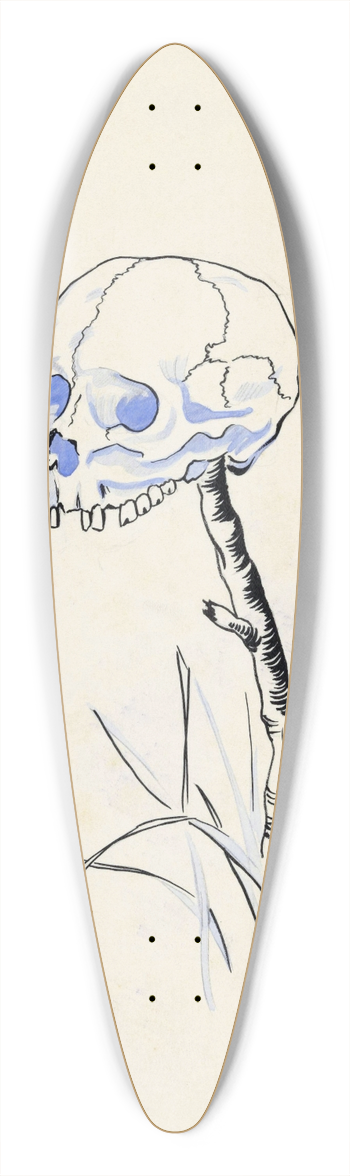 F. Ockerse - Menselijke schedel op een stok 39.3 inch art pintail longboard deck