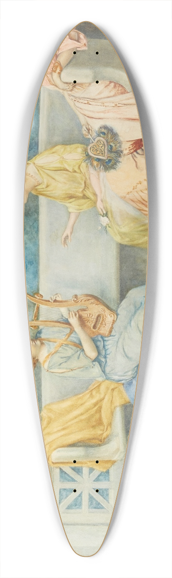 Francesco Ferraresi - The lyre player 39.3 inch art pintail longboard deck