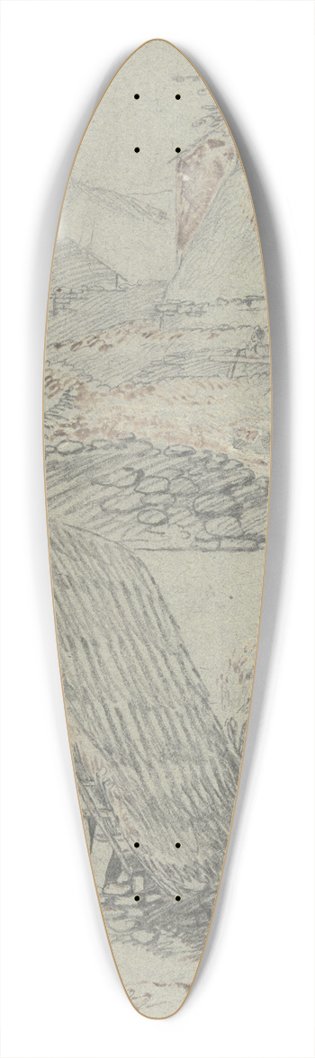 Francesco Londonio - Study sheet; Farmhouses 39.3 inch art pintail longboard deck