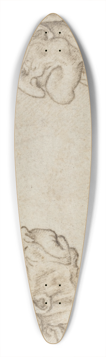 Francesco Melzi - Two Grotesque Heads 39.3 inch art pintail longboard deck