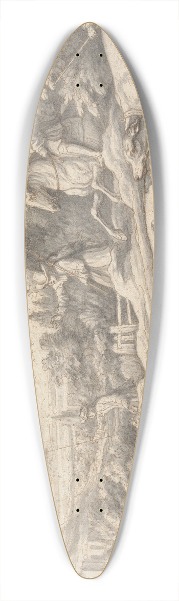 Francis Barlow - Hare Hunting 39.3 inch art pintail longboard deck