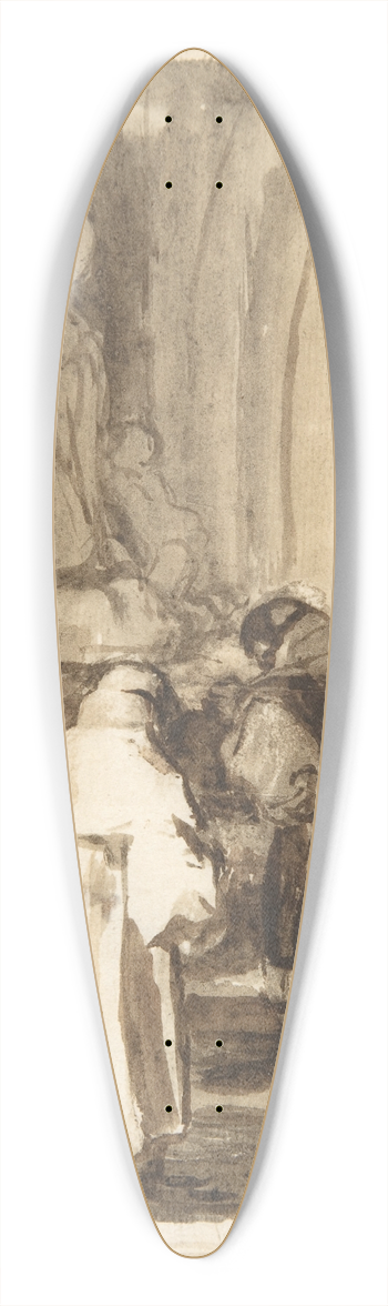 Francisco de Goya - Figures inside a church 39.3 inch art pintail longboard deck