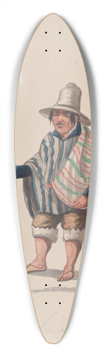 Francisco Fierro - A Peruvian man 39.3 inch art pintail longboard deck