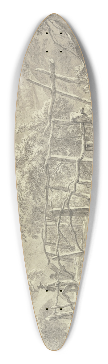 Franciscus Andreas Milatz - Prgelbrcke ber einem Waldbach 39.3 inch art pintail longboard deck