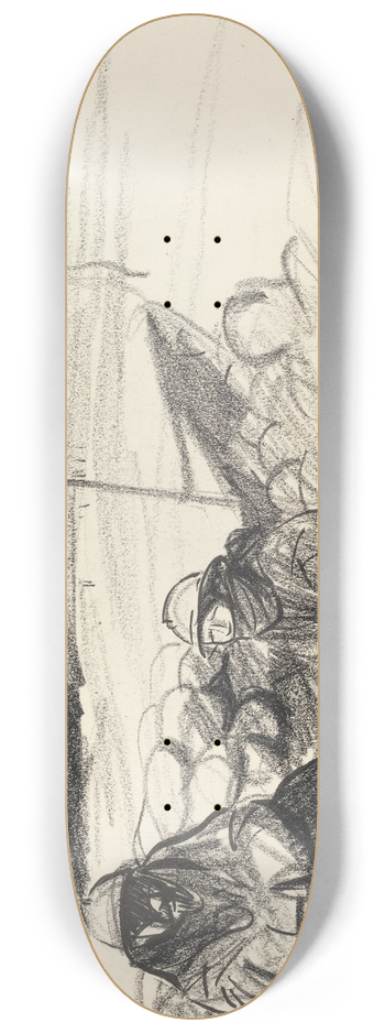 Jean-Louis Forain - Two Soldiers in a Trench 8.25 inch art skate deck
